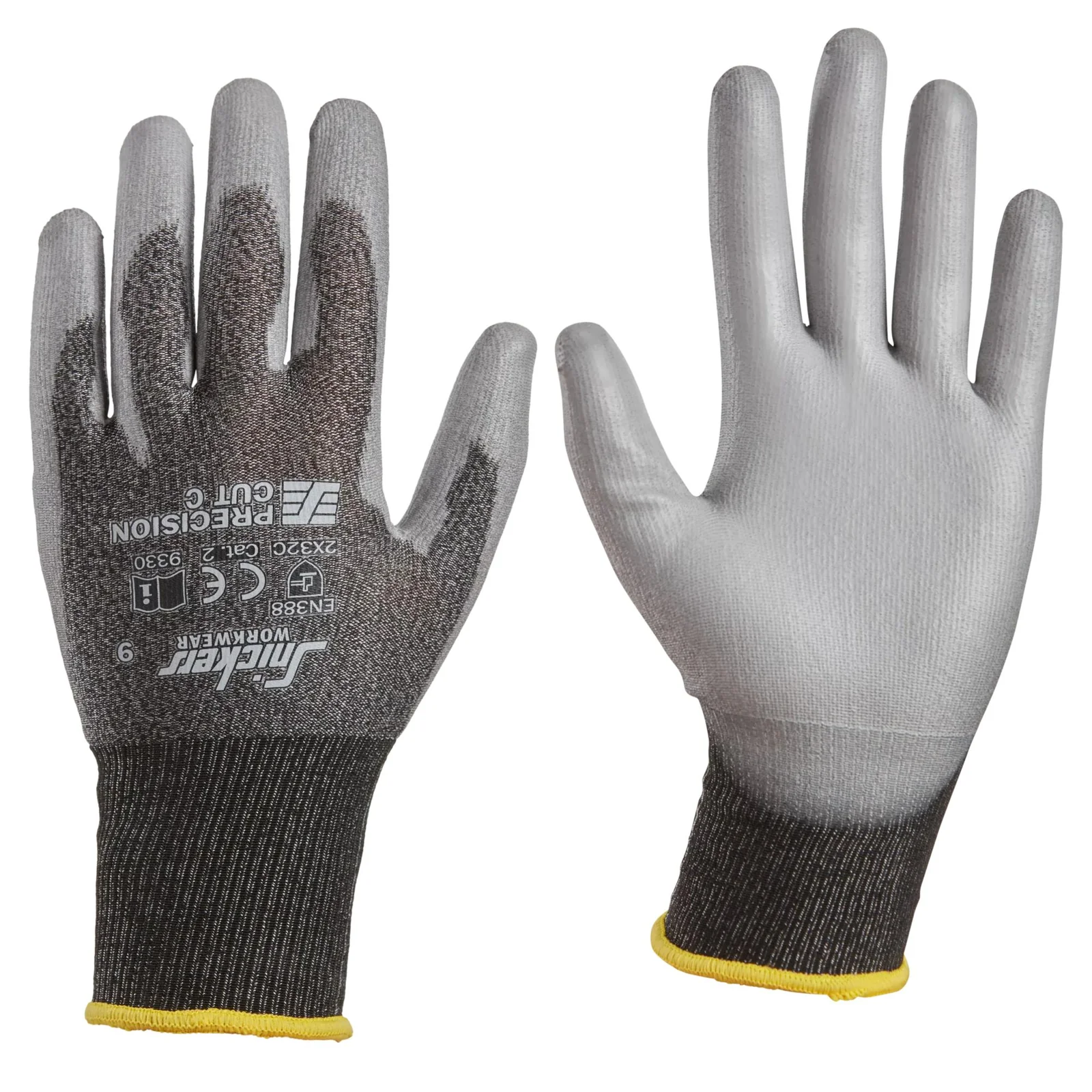 9330 Precision Cut C Handschoenen Matzwart/Rotsgrijs