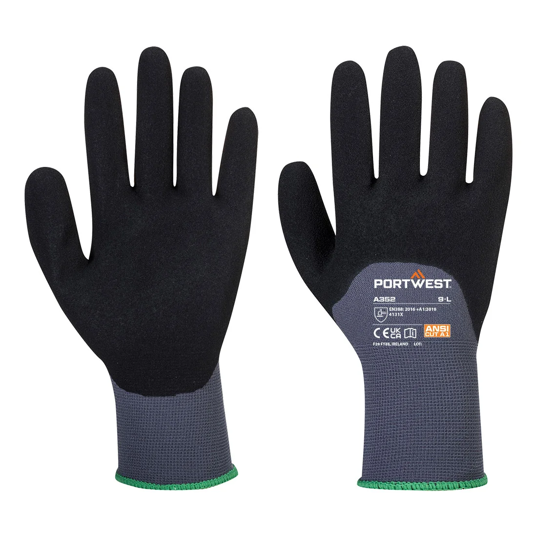 PORTWEST A352 DermiFlex Ultra Handschoen Grijs/zwart