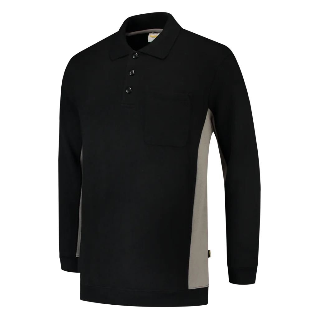 Tricorp 302001 Polosweater Bicolor Borstzak Zwart / Grijs