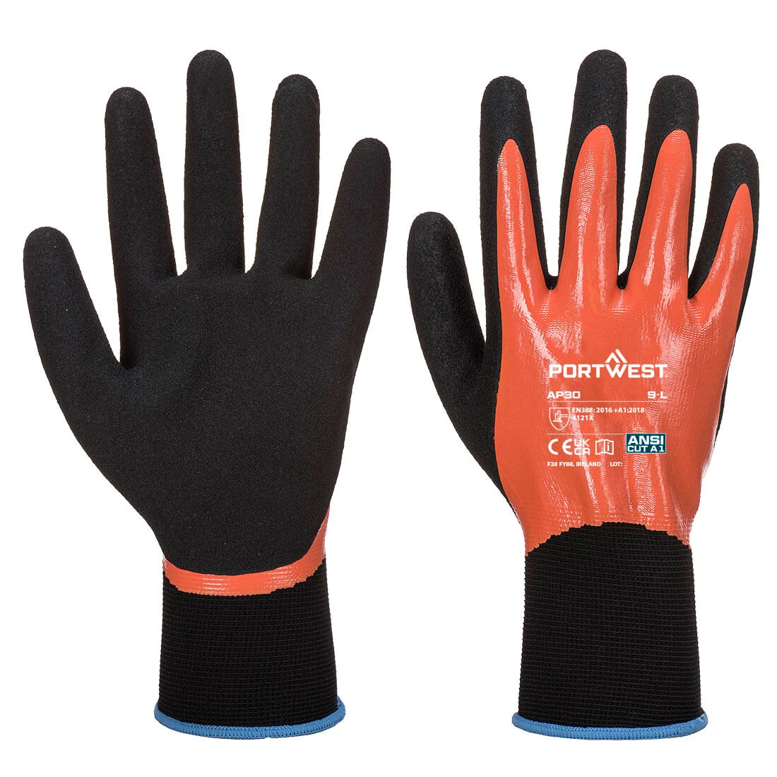 PORTWEST AP30 Dermi Pro Handschoen Oranje/zwart
