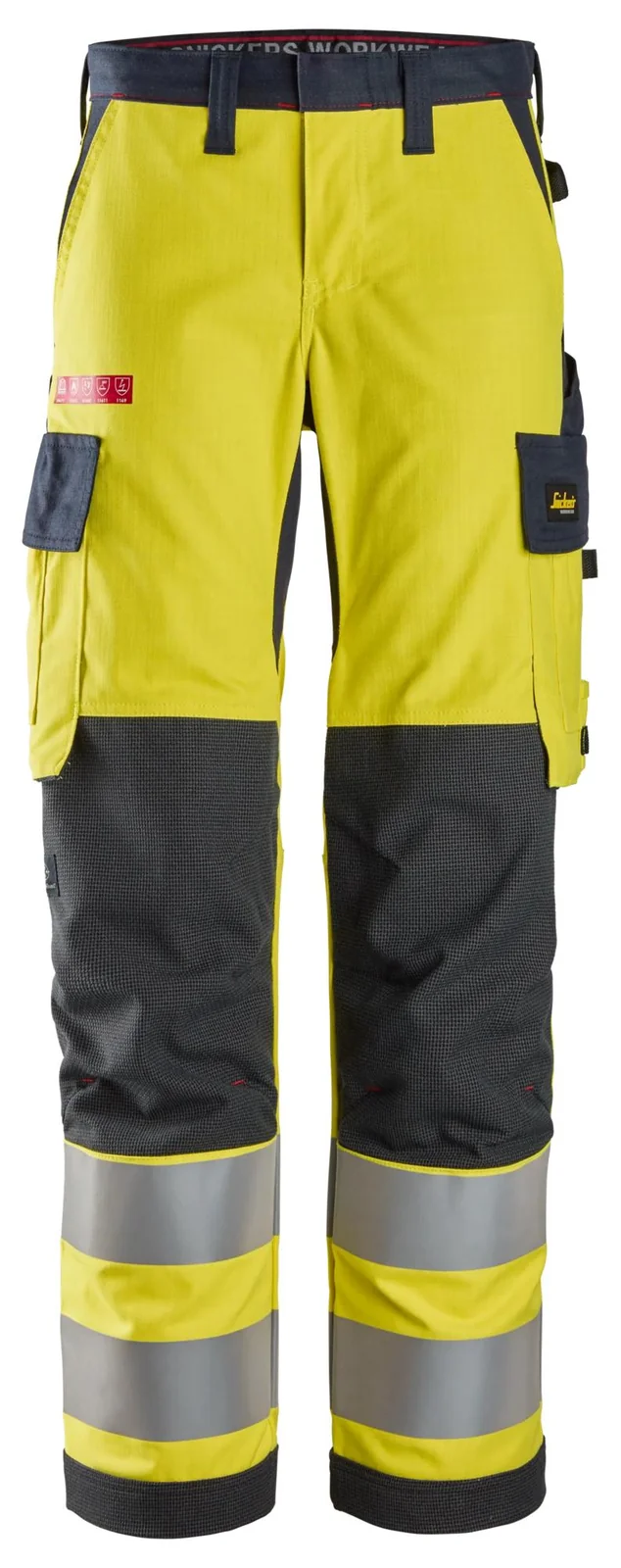 Snickers Workwear 6760 Geel/Marineblauw aanzicht 1