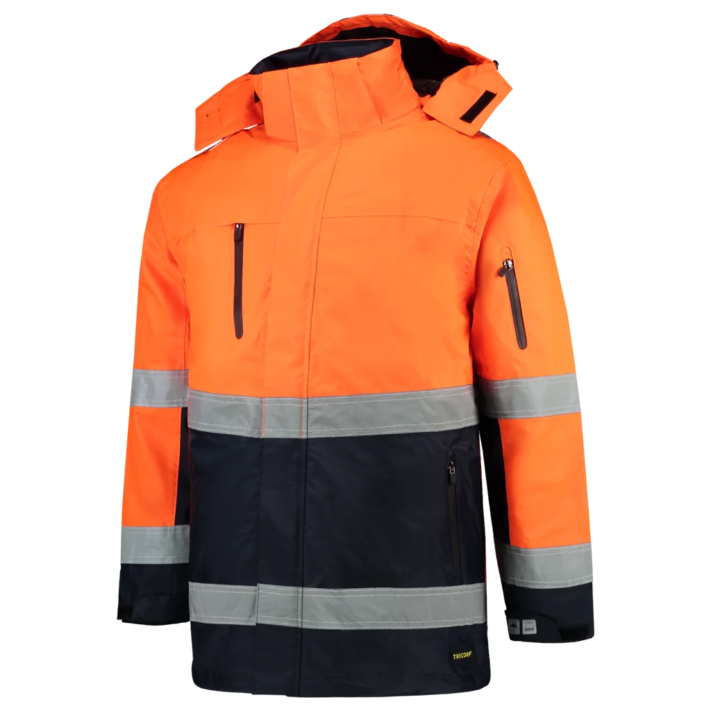 Tricorp 403004 Parka ISO20471 Bicolor Fluor Orange / Marineblauw