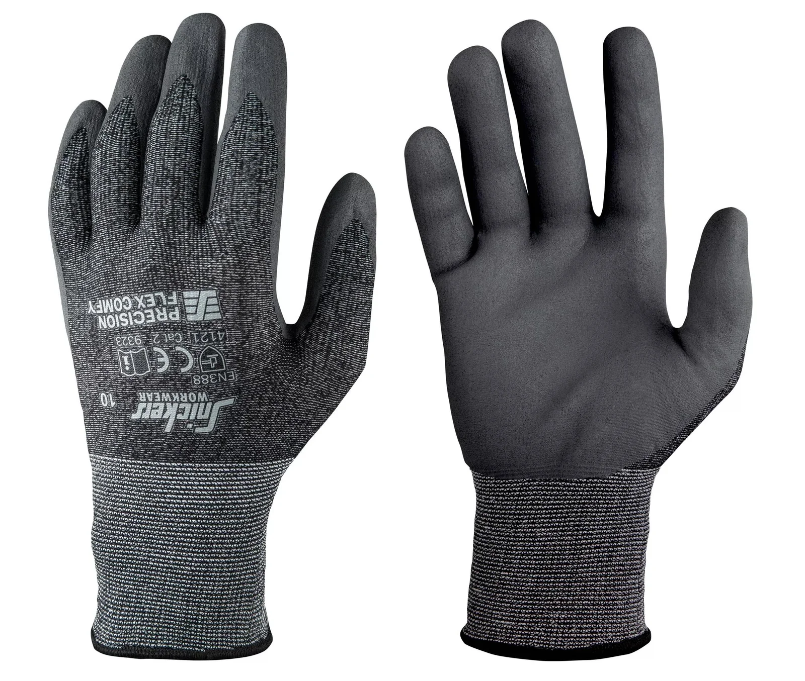 Snickers Workwear 9323 Matzwart/Rotsgrijs aanzicht 1