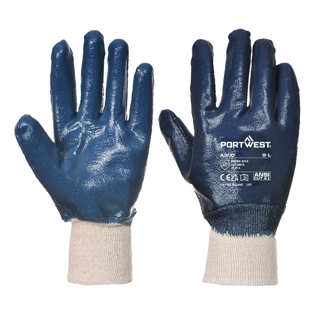 PORTWEST A300 Nitril handschoen met gebreid manchet Marine