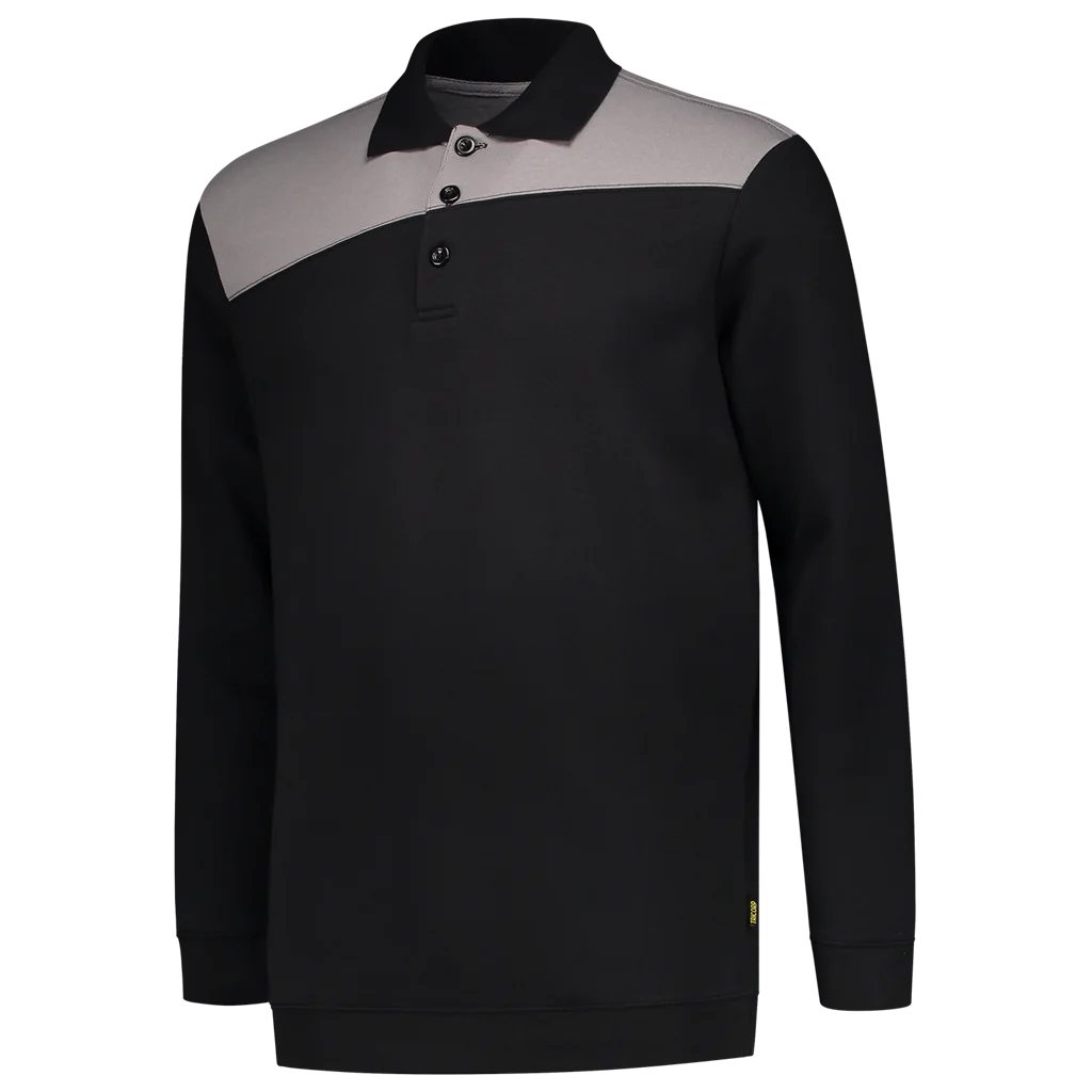 Tricorp 302004 Polosweater Bicolor Naden Zwart / Grijs