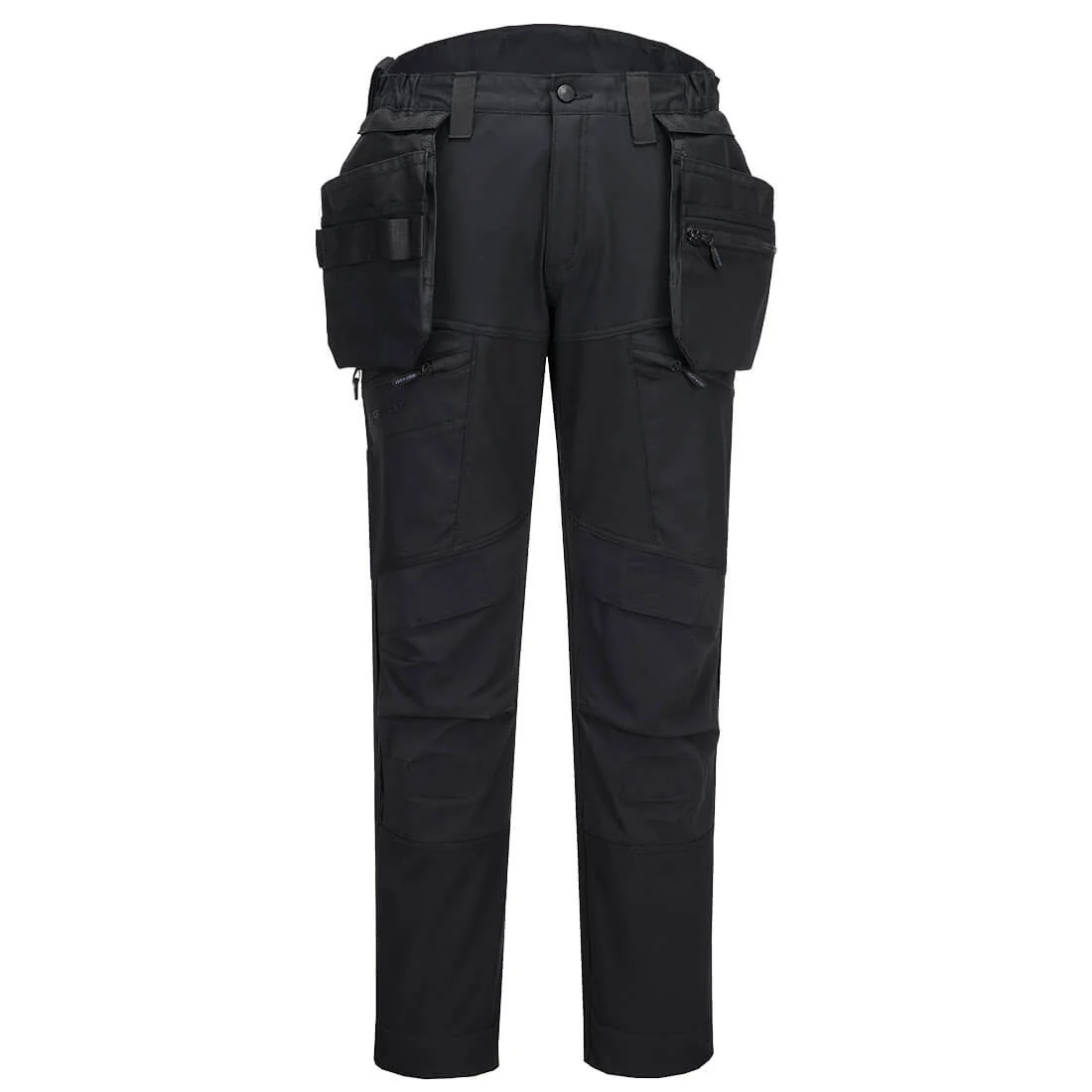 PORTWEST DX450 DX4 Softshell Broek met afneembare holsterzakken Volledig Zwart