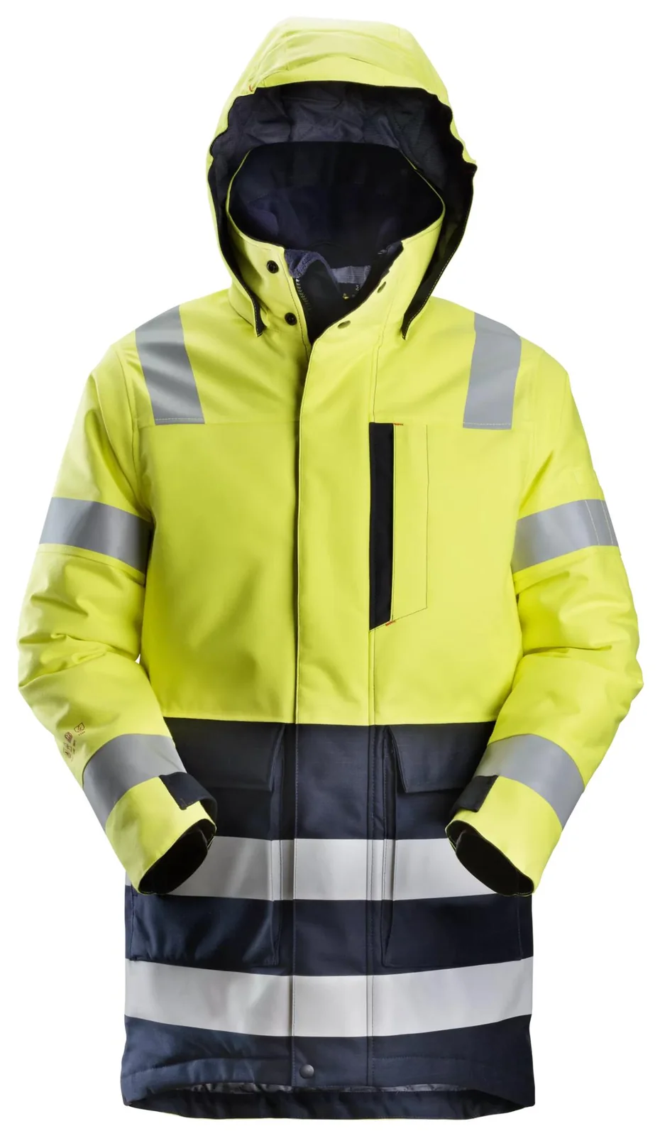 1860 High-Vis Klasse 3, Isolerende Parka Geel/Marineblauw