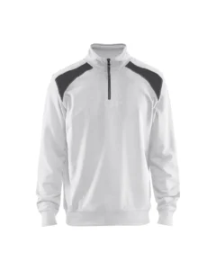 33531158 Sweatshirt bi-colour met halve rits katoen aanzicht 1