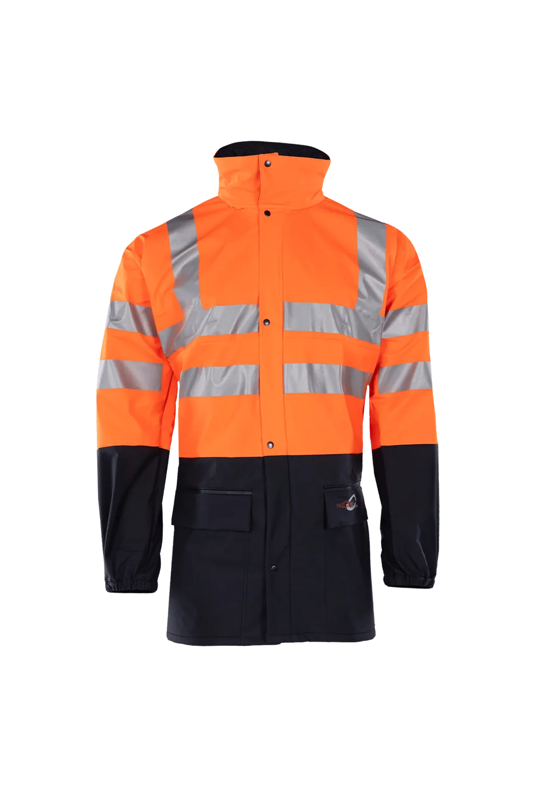Sioen Carmaux Signalisatie regenjas Fluo-oranje/Marineblauw