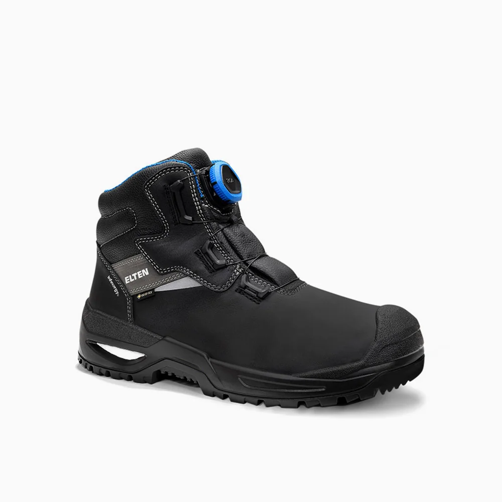 ELTEN veiligheidsschoen halfhoog STEFANO XXSG BOA® GTX® black-blue Mid ESD Zwart/Blauw