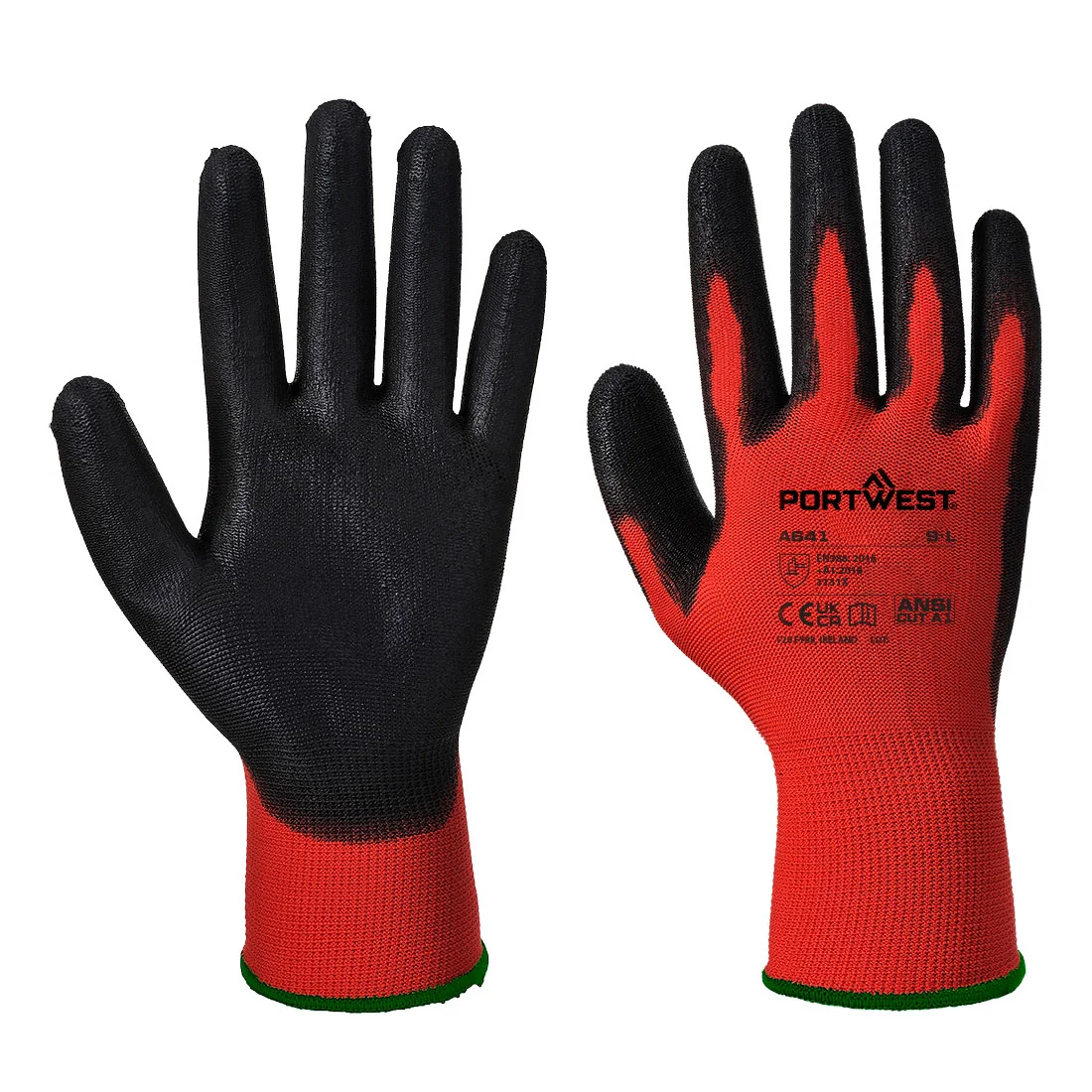 PORTWEST A641 Rood - PU Handschoen Rood/Zwart