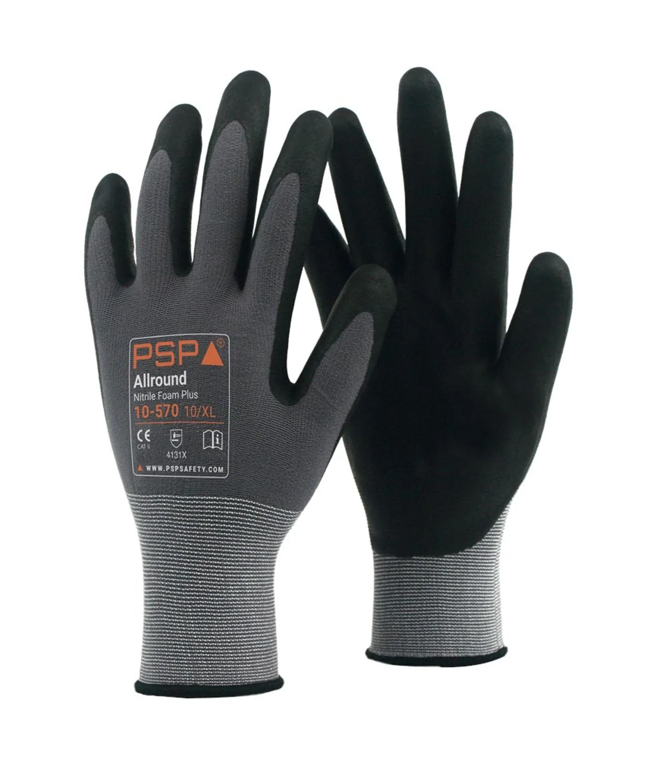 PSP 10-570 Allround Nitril Werkhandschoen Grijs/Zwart
