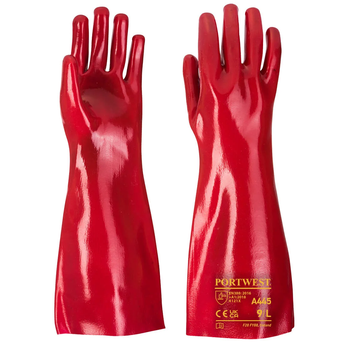 PORTWEST A445 PVC-Werkhandschoen Rood