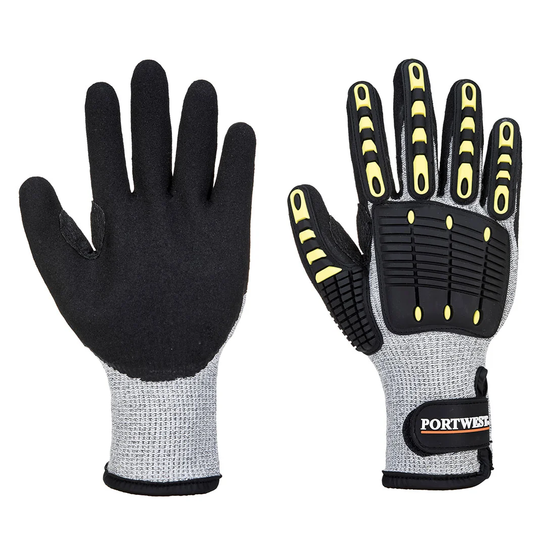 PORTWEST A729 Anti Impact Snijbestendige Gevoerde Handschoen Grijs/zwart