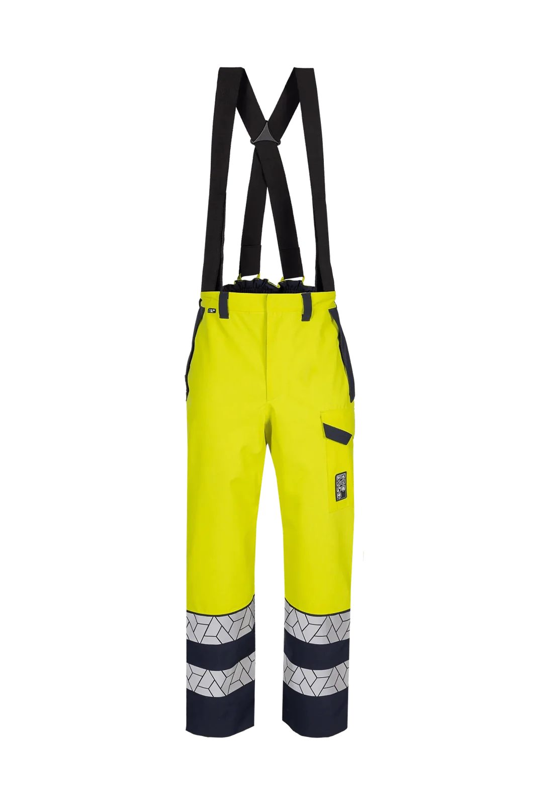 Sioen Amstor ECO regenbroek, ARC bescherming, high-vis Fluogeel/Marineblauw