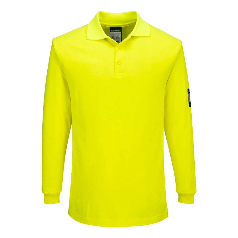 FR805 Modaflame Vlamvertragend Poloshirt met lange mouw Geel