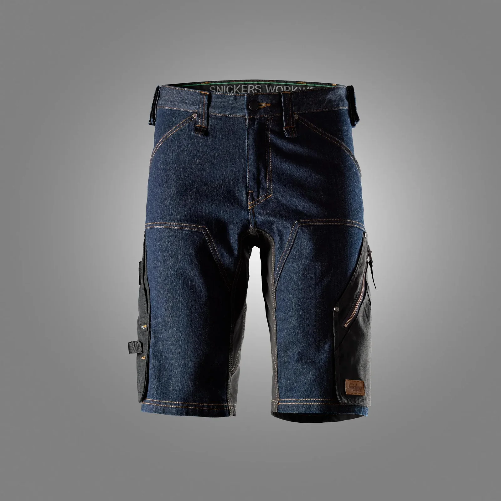 Snickers Workwear 6156 Denim/Zwart aanzicht 2