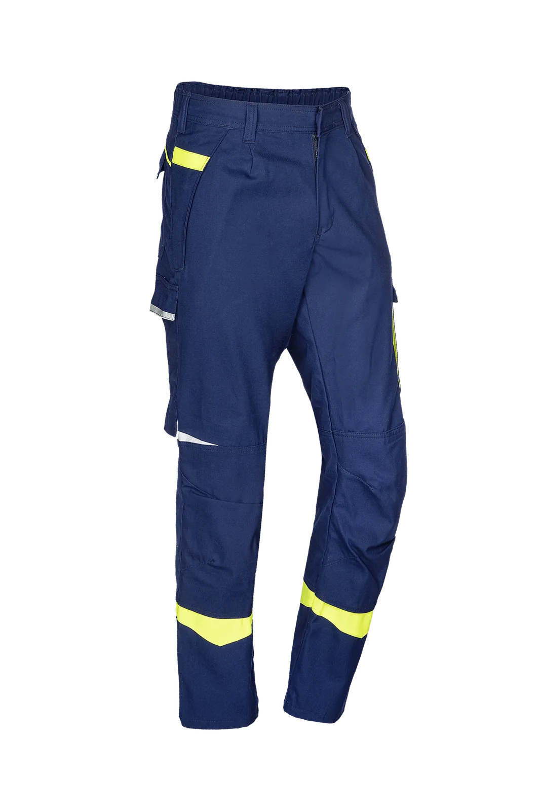 Sioen Barcus Kniezakken broek, ARC bescherming Zeemansblauw/Fluogeel