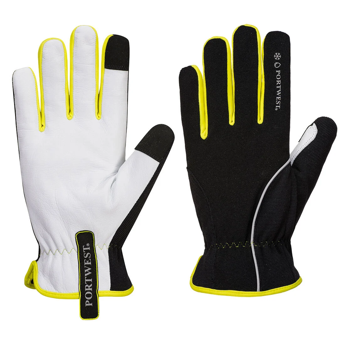 PORTWEST A776 PW3 Winter Handschoen Zwart/Geel