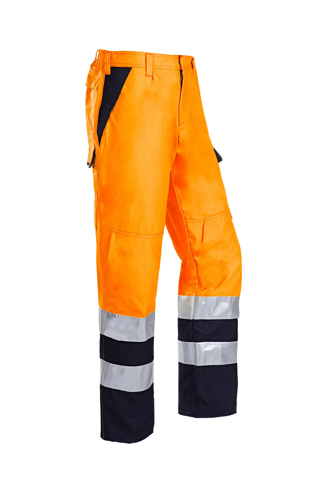 Sioen Arudy Kniezakken broek, ARC bescherming, high-vis Fluo-oranje/Marineblauw