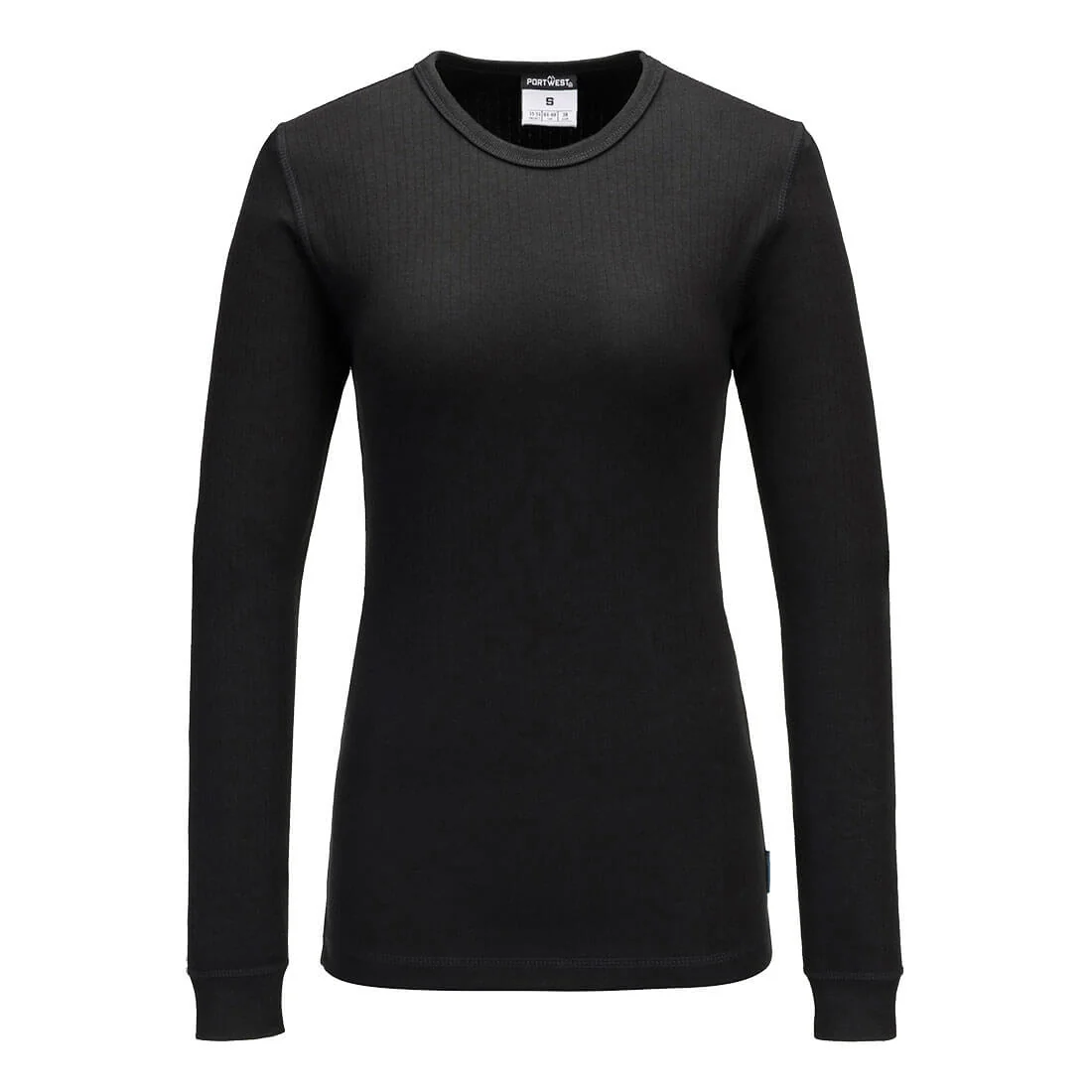 PORTWEST B126 Dames Thermisch T-shirt Lange Mouw Zwart
