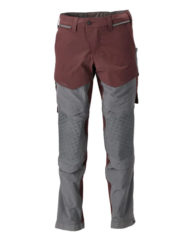 Mascot 22279-605 Broek met kniezakken bordeaux/steengrijs