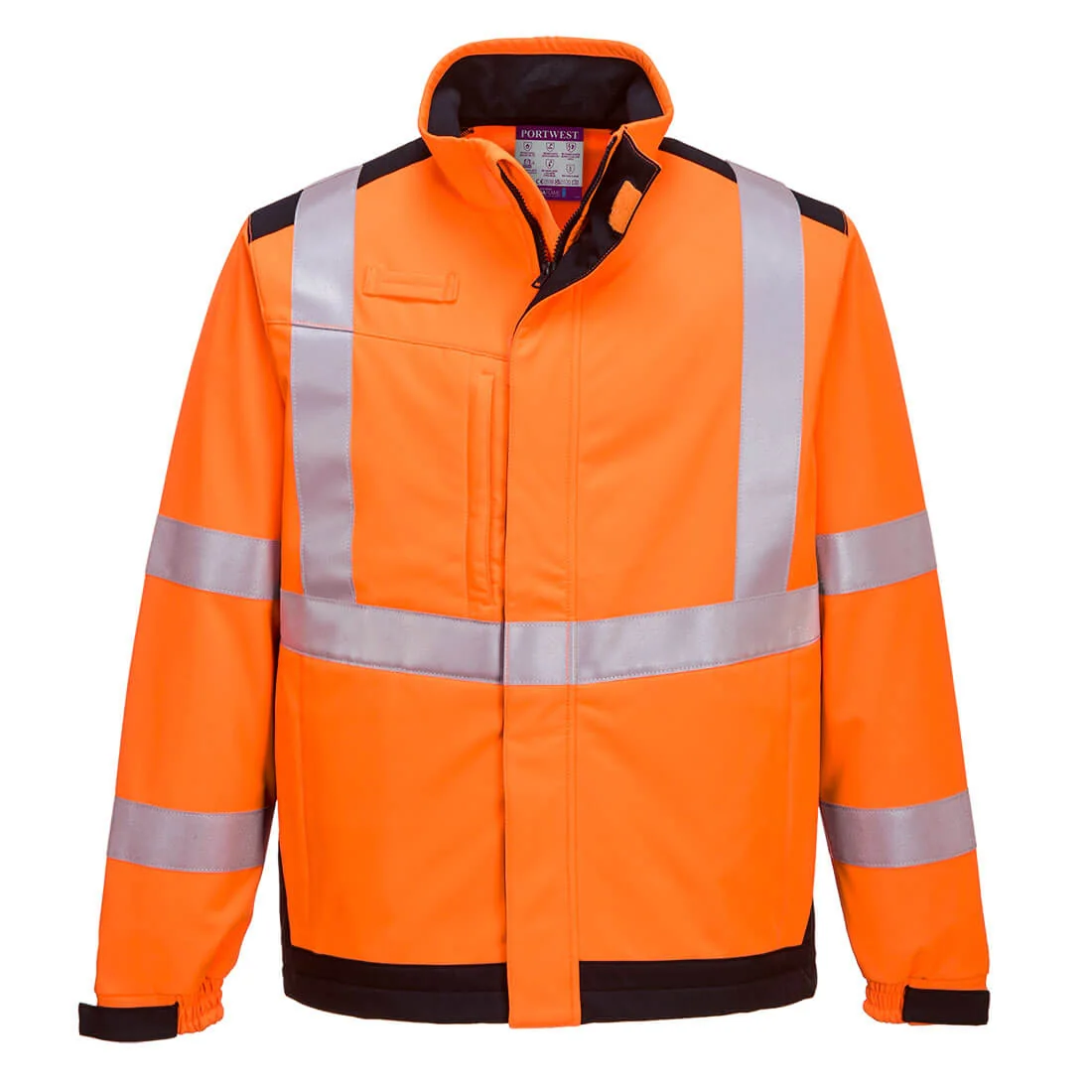 PORTWEST MV72 Modaflame multinormen Arc Softshell Jack Oranje/marine