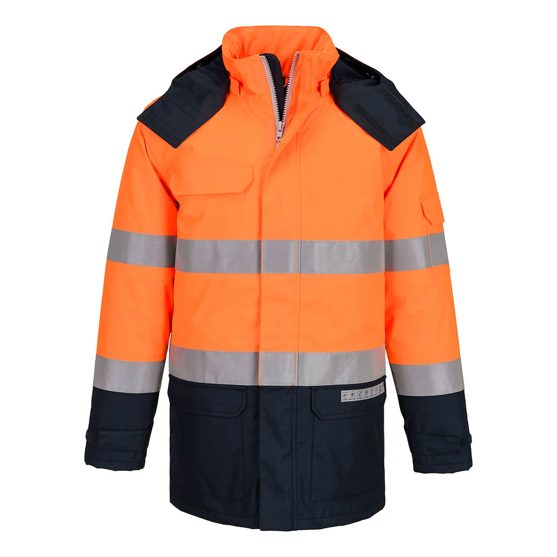 PORTWEST FR617 Bizflame Rain+ Hi-Vis Multi-Norm Contrast FR Winterjack Oranje/marine