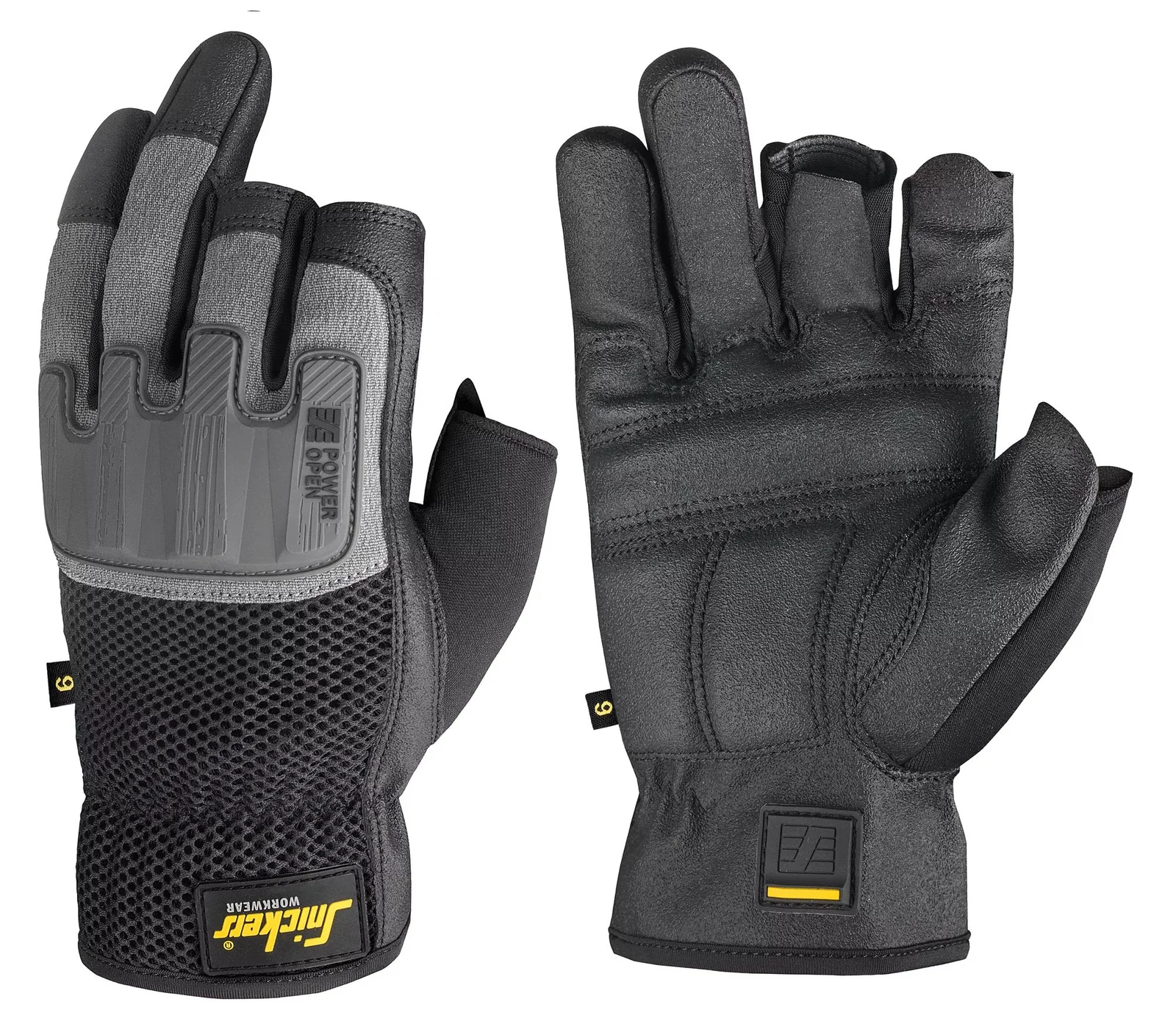 Snickers Workwear 9586 Zwart/Rotsgrijs aanzicht 1