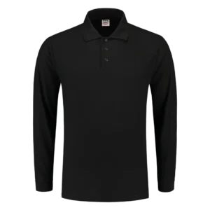 201008 Poloshirt 100% Katoen Lange Mouw aanzicht 2