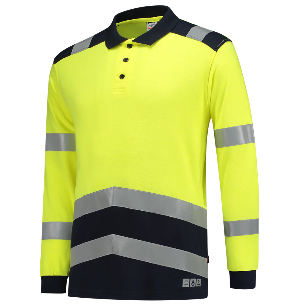 Tricorp 203003 Poloshirt Multinorm Bicolor Fluor Yellow / Inktblauw