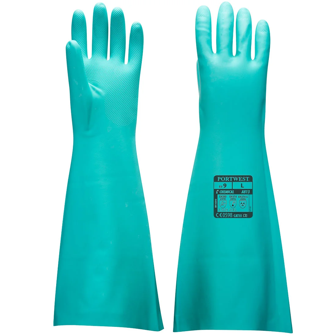 PORTWEST A813 Verlengde lengte Nitrile handschoen Groen