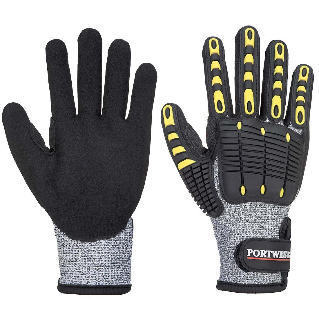 PORTWEST A722 Anti Impact Snijbestendige Handschoen Grijs/zwart