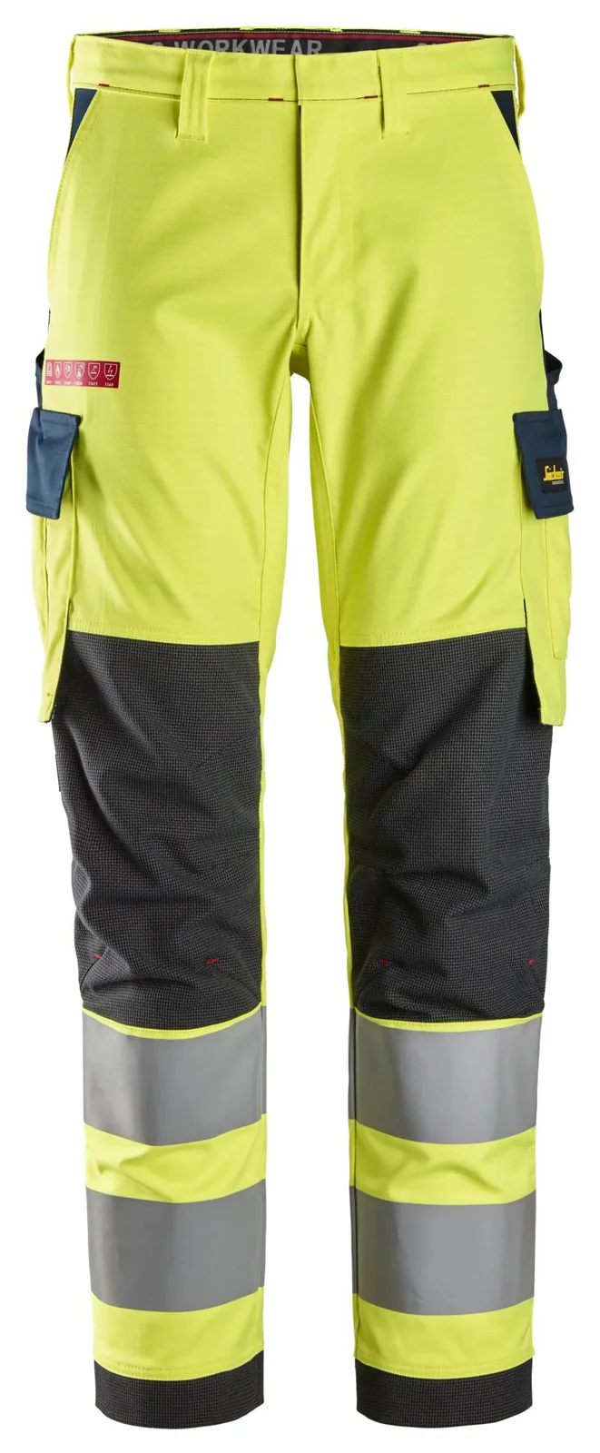 Snickers Workwear 6368 Geel/Marineblauw aanzicht 1