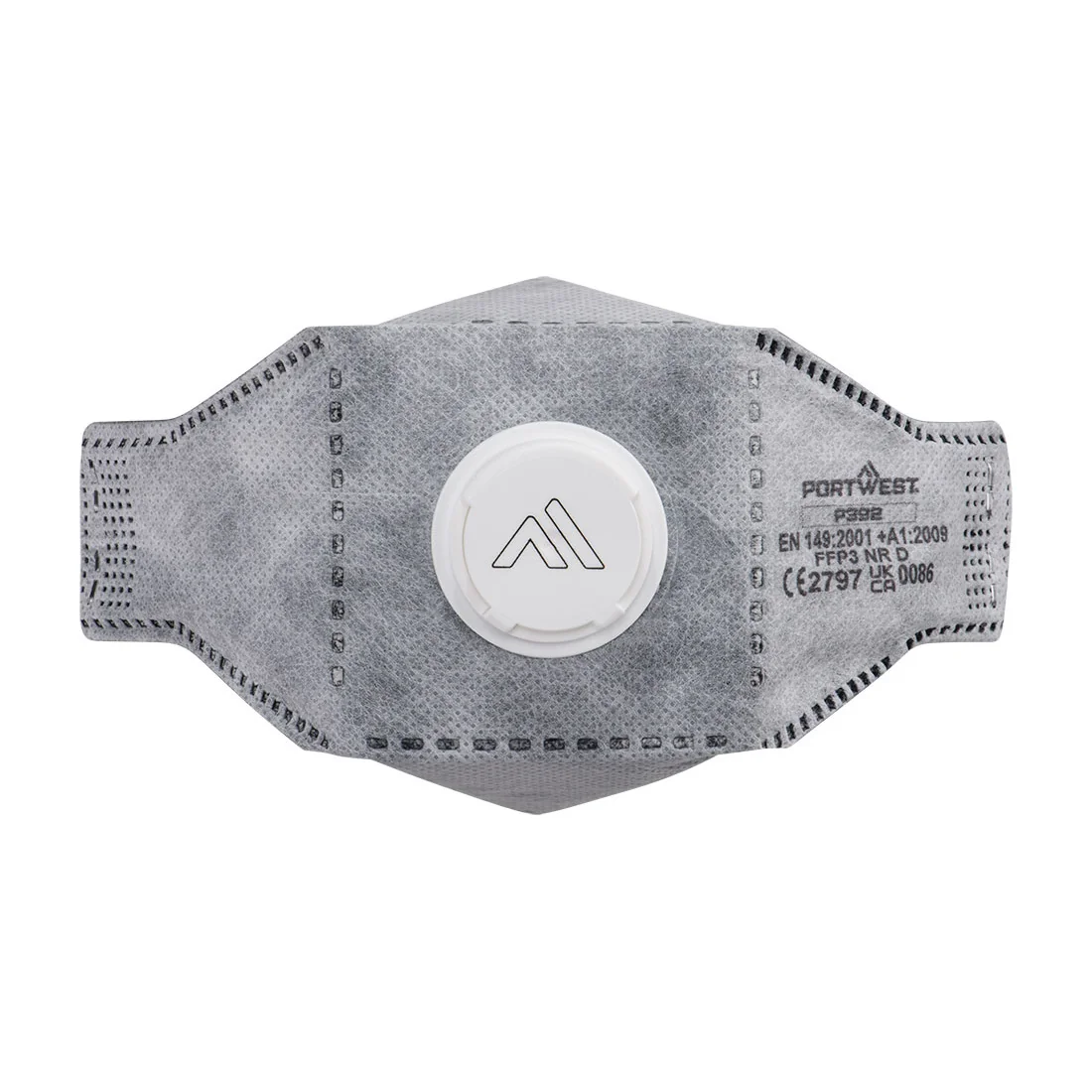 PORTWEST P392 EAGLE FFP3 Koolstof gevouwen plat masker (Pk10) Wit
