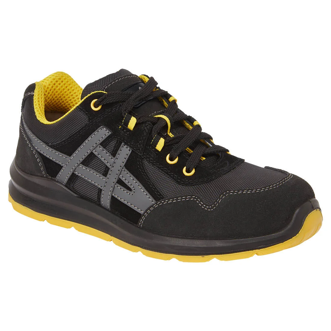 PORTWEST FT50 Steel Lederen trainer S1 FO SR Zwart