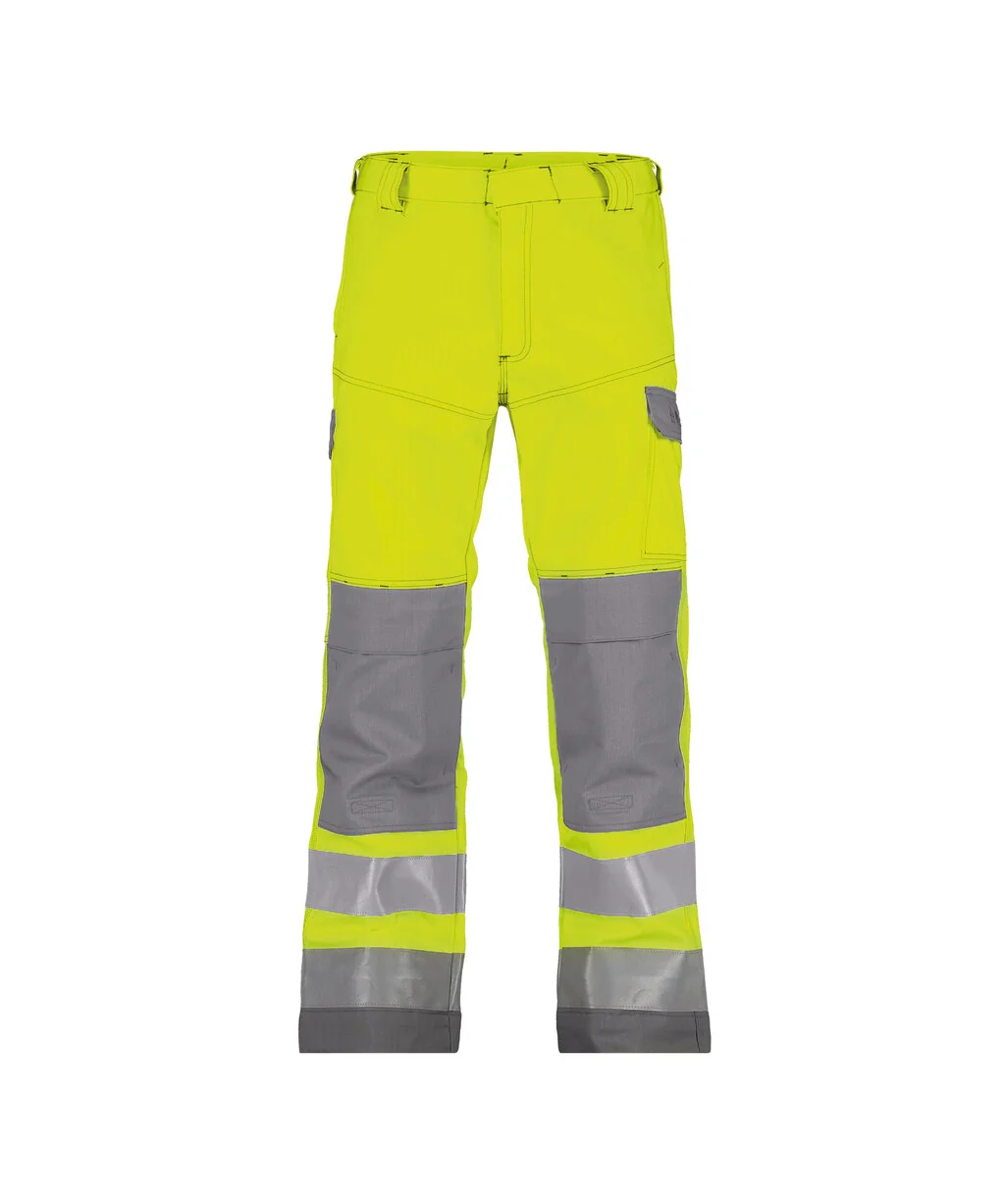 Manchester Multinorm hogezichtbaarheidsbroek met kniezakken Fluogeel/Grafietgrijs