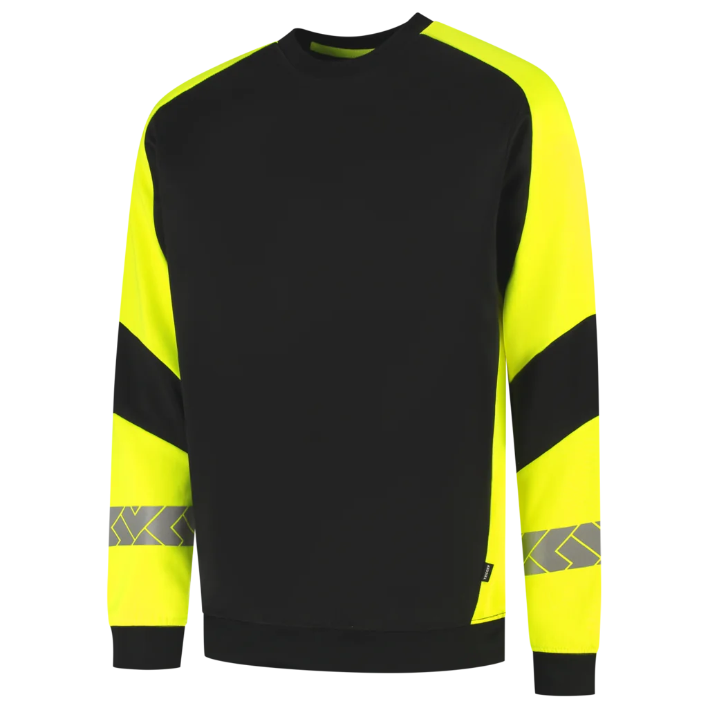 Tricorp 306101 Sweater Reflective Redefined Zwart / Fluor Yellow