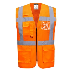 C496 Madrid Hi-Vis Half Mesh Executive Vest aanzicht 1