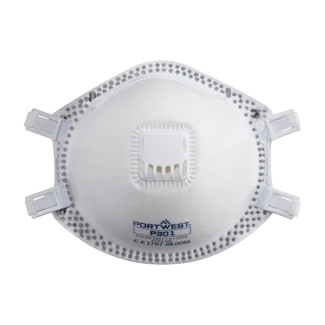 PORTWEST P301 FFP3 Masker met Ventiel (Pk10) Wit