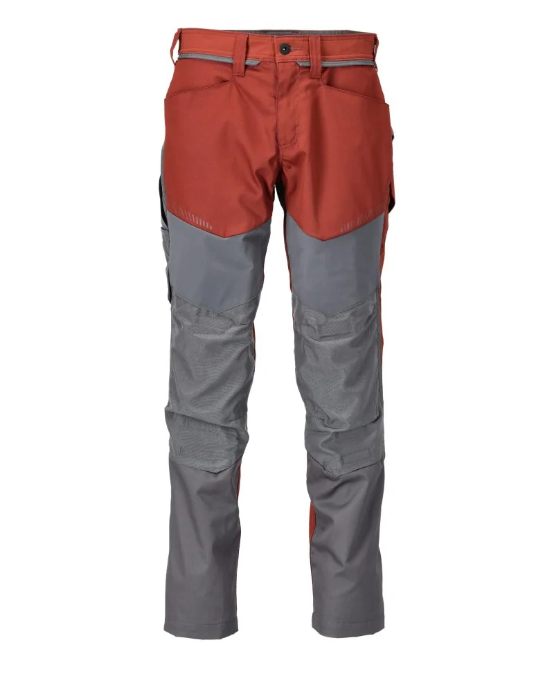 Mascot 22479-230 Broek met kniezakken herfstrood/steengrijs