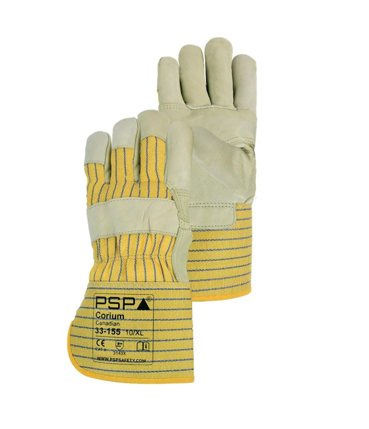 PSP 33-155 Rundnerfleder Amerikaantje Werkhandschoen Beige/Geel/Blauw