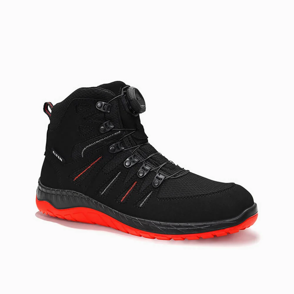 ELTEN veiligheidsschoen halfhoog MADDOX BOA® black-red Mid ESD Zwart/Rood