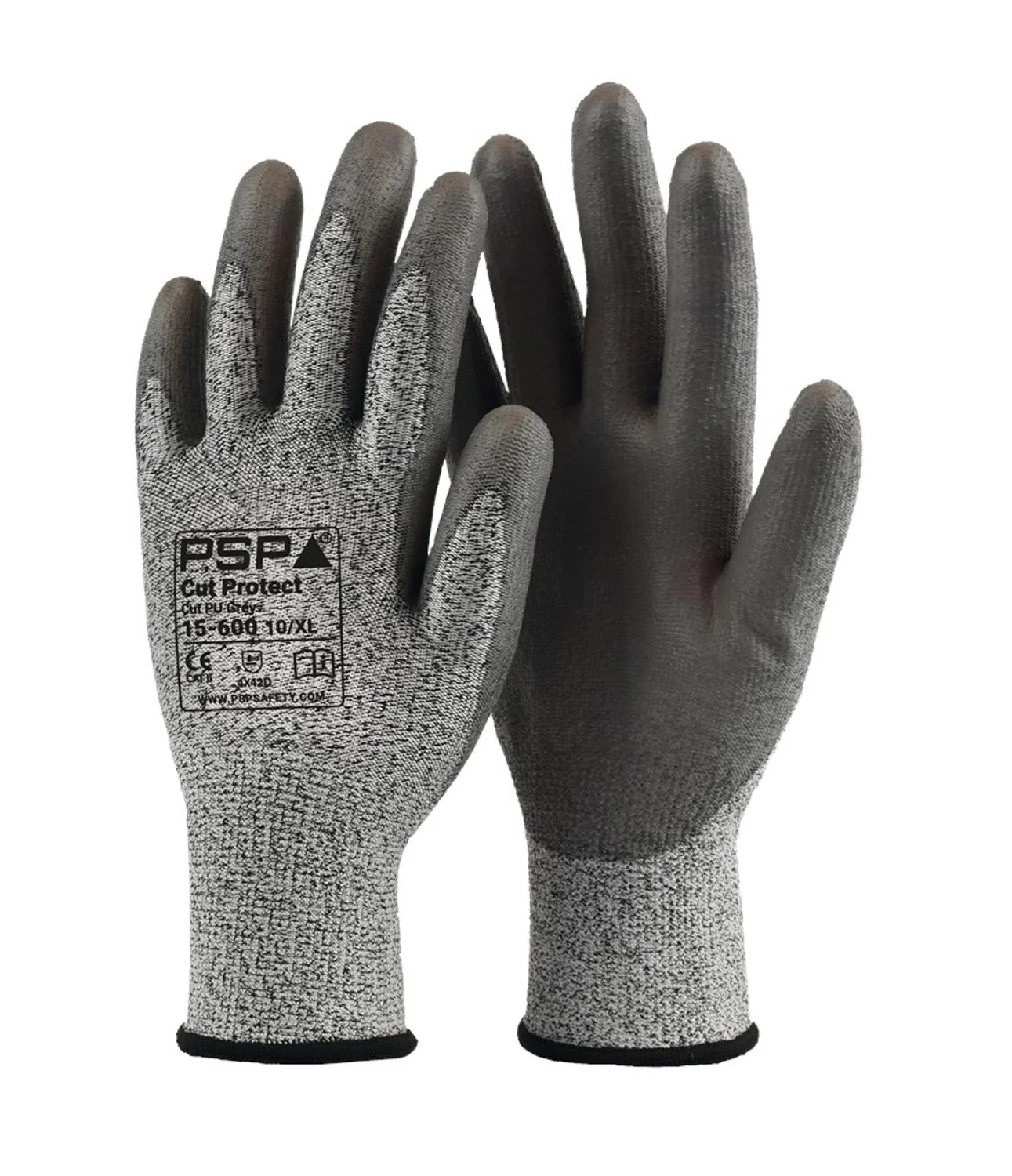 15-600 Cut Protect Cut D PU Werkhandschoen Grijs