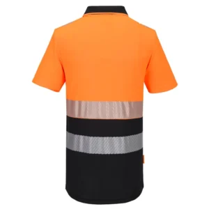 DX435 DX4 Hi-Vis polo korte mouw met rits aanzicht 2