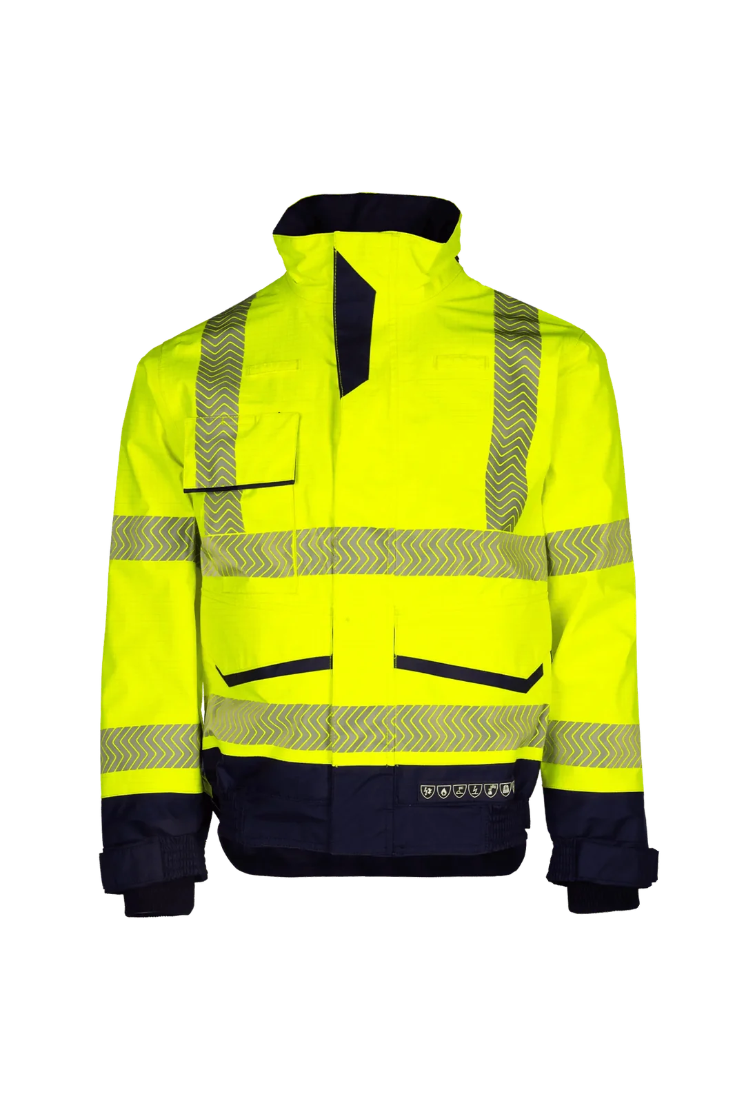 Sioen Frovik High-vis winter bomberjack, ARC bescherming Fluogeel/Marineblauw