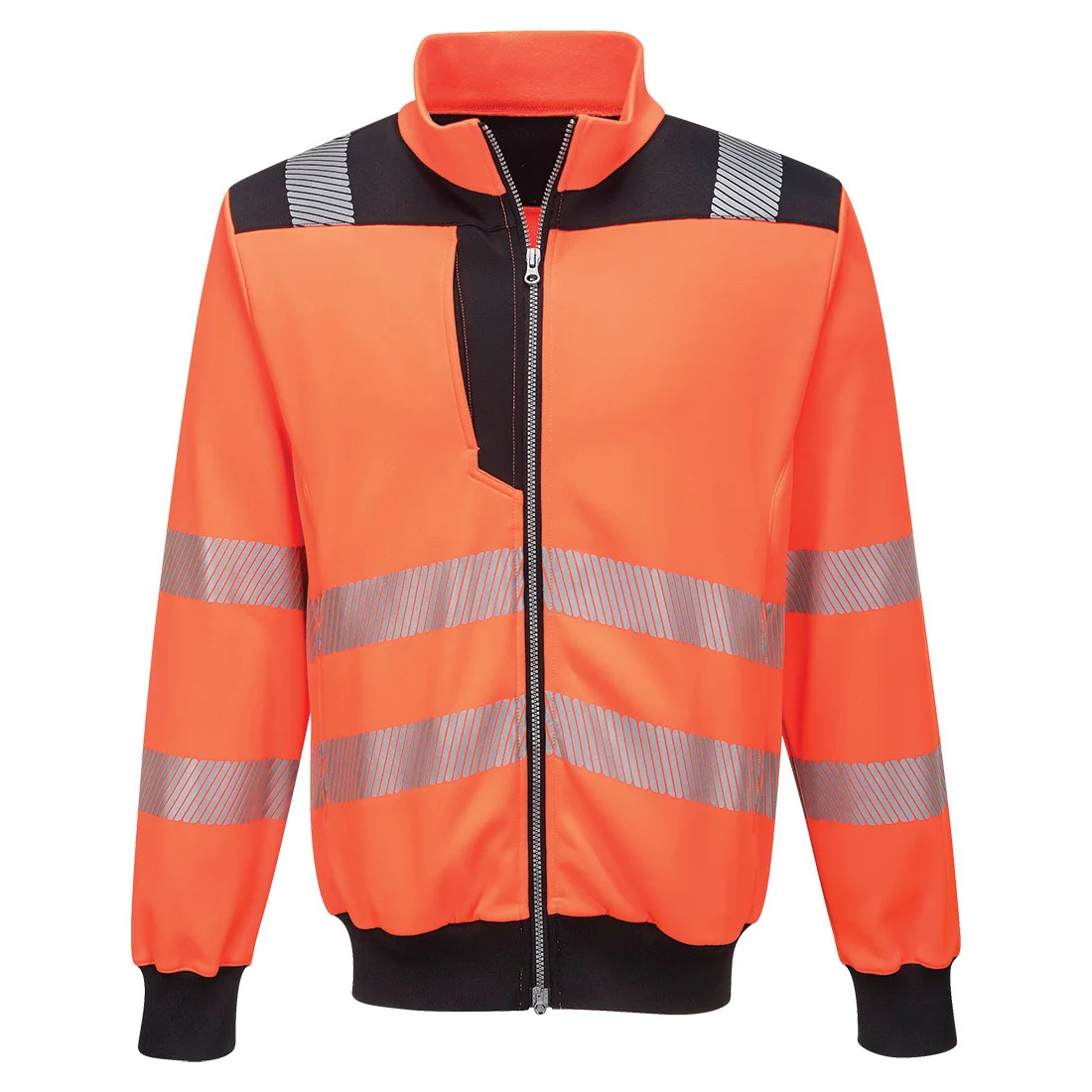 PORTWEST PW370 PW3 Hi-Vis sweatshirt met rits Oranje/zwart