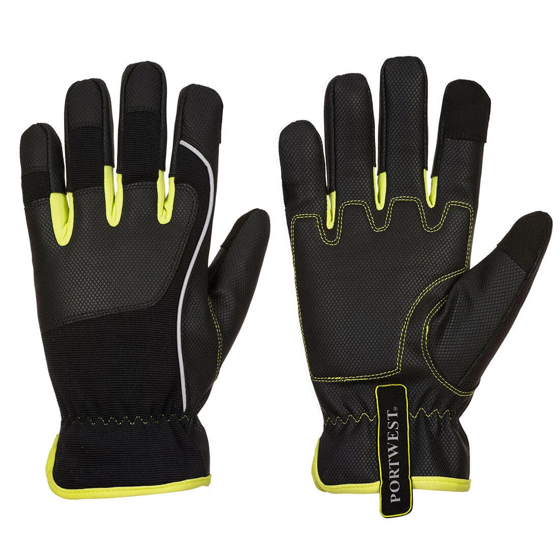 PORTWEST A771 PW3 Tradesman Handschoen Zwart/Geel