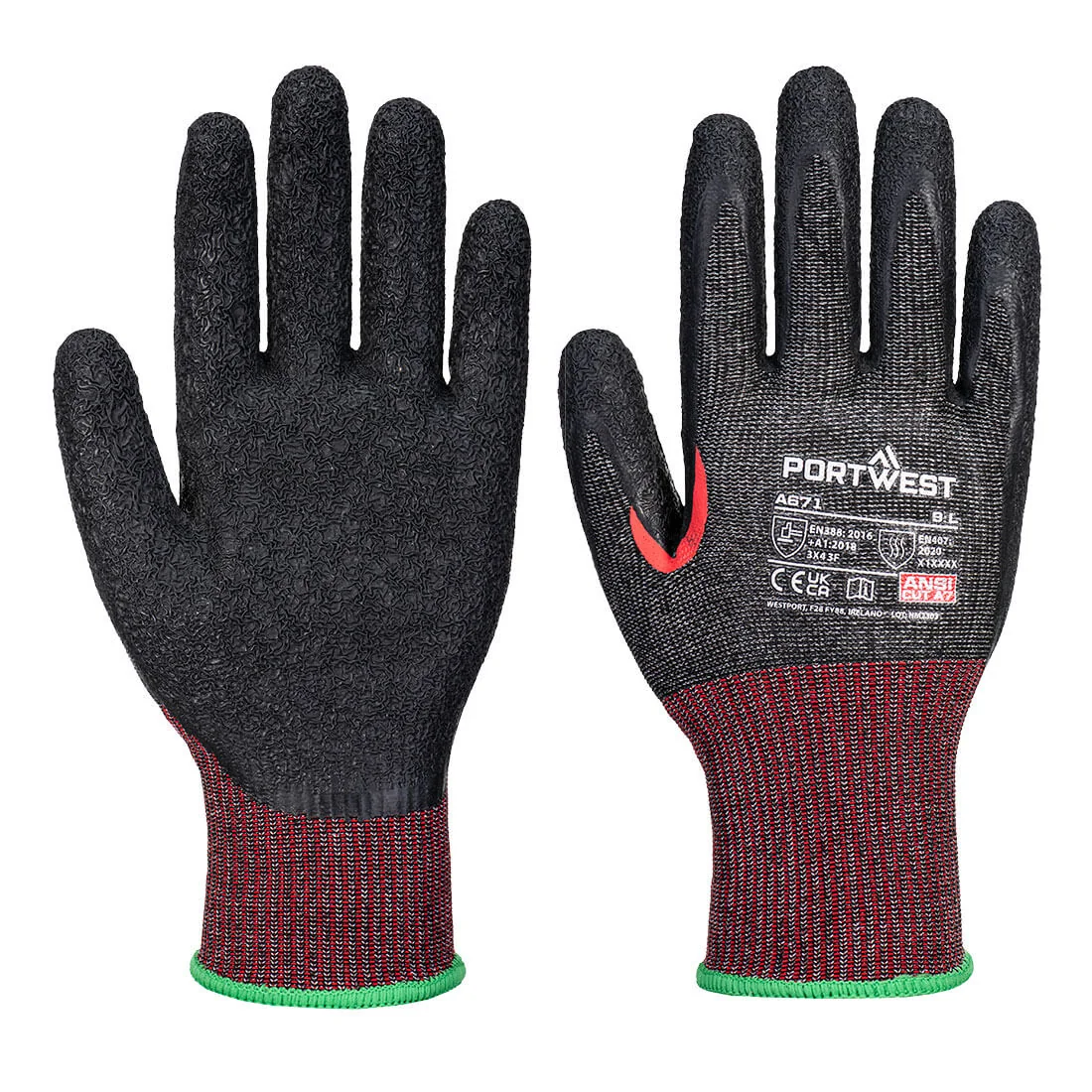 PORTWEST A671 CS Snijbestendig F13 Latex Zwart