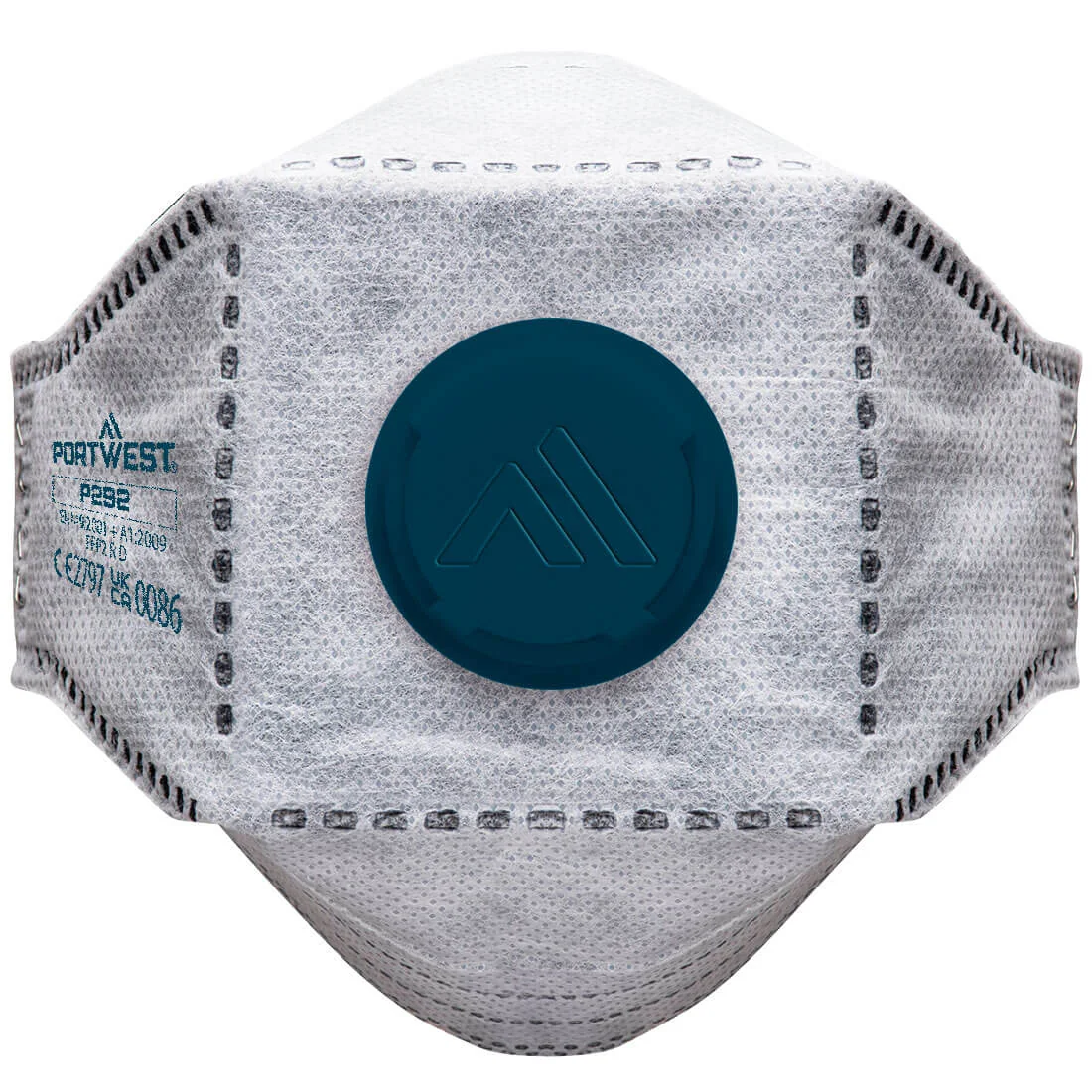 PORTWEST P292 EAGLE FFP2 Koolstof gevouwen plat masker (Pk10) Wit